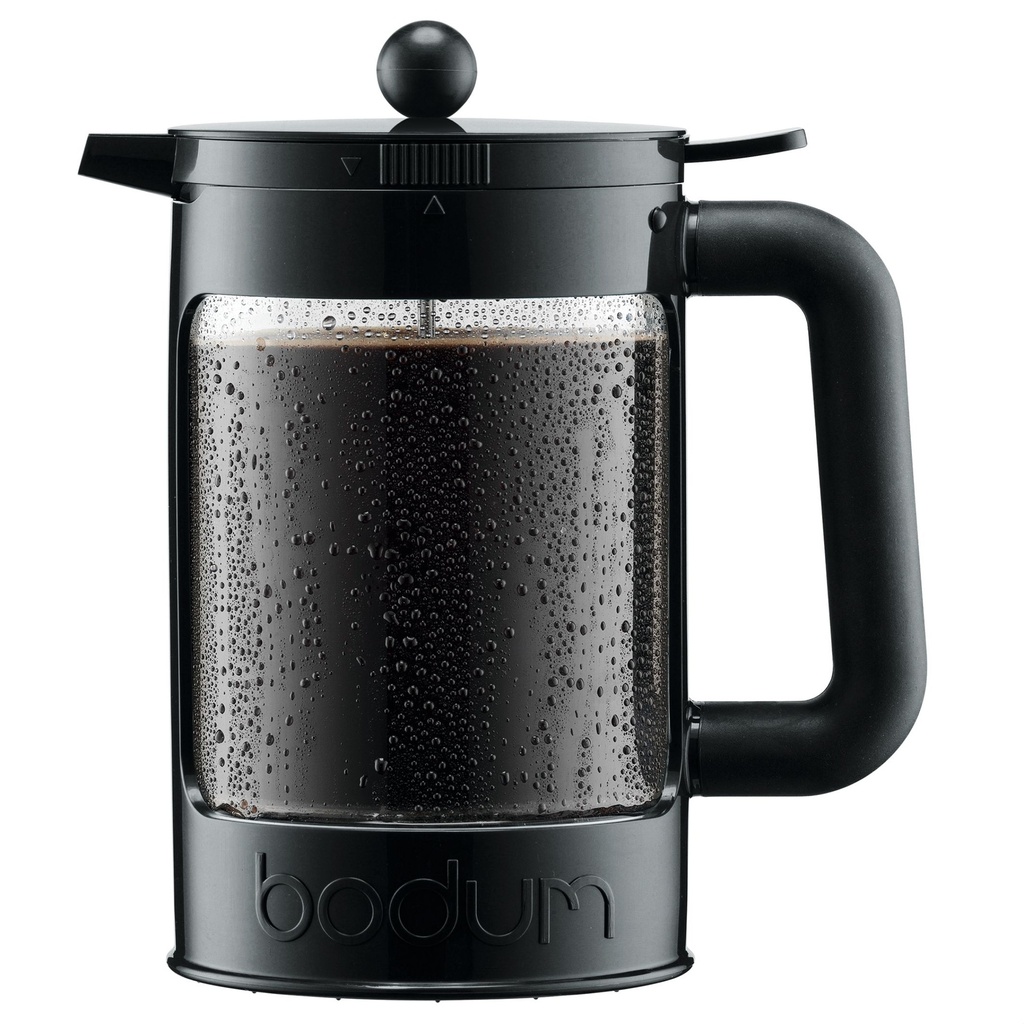 Bodum Bean Cold Brew Coffee Maker, Press, Plastic, 1.5 Liter, 51 Ounce, Black Black