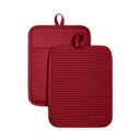 KitchenAid Ribbed Soft Silicone Pot Holder Set  Smoked Paprika Red  7 X9   Set of 2