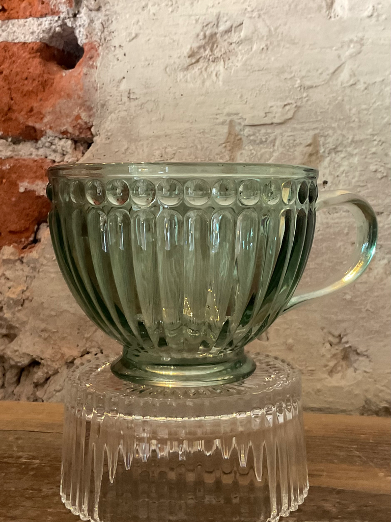 Taza vidrio verde