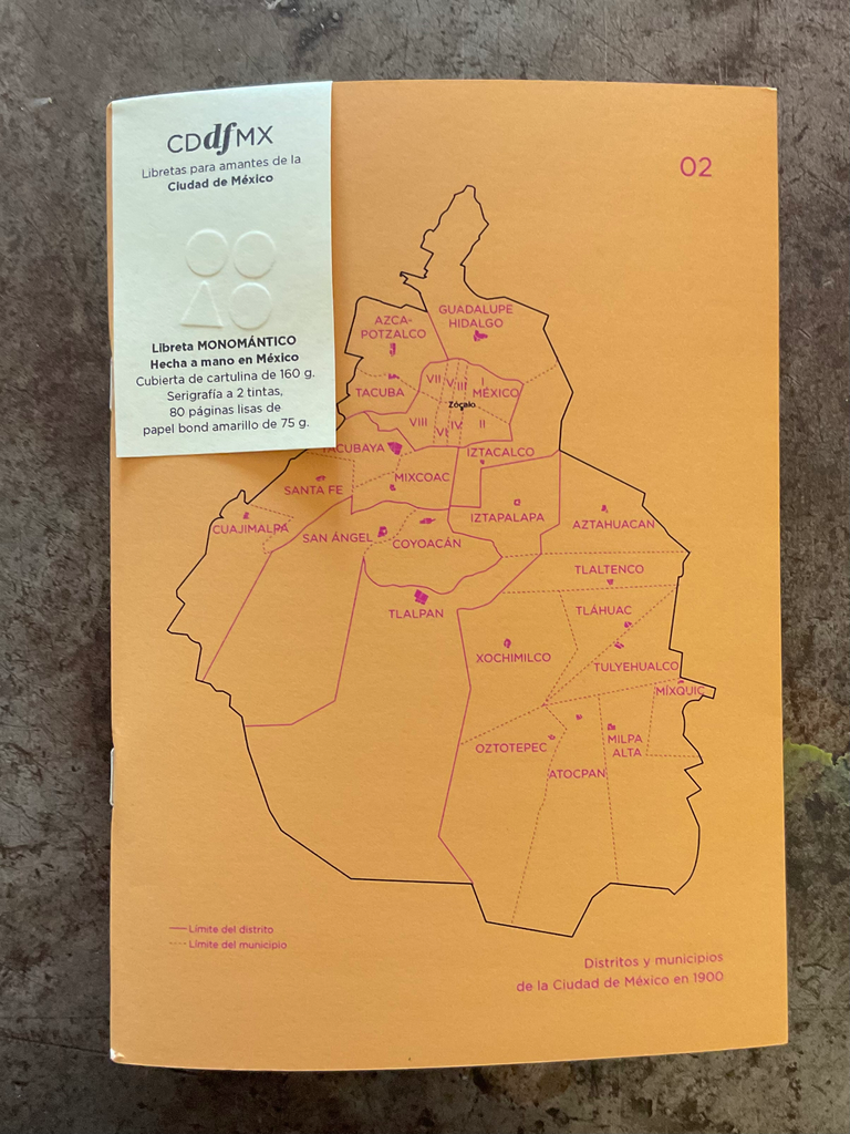 Libreta Monomantico.  Mapa CDMX 