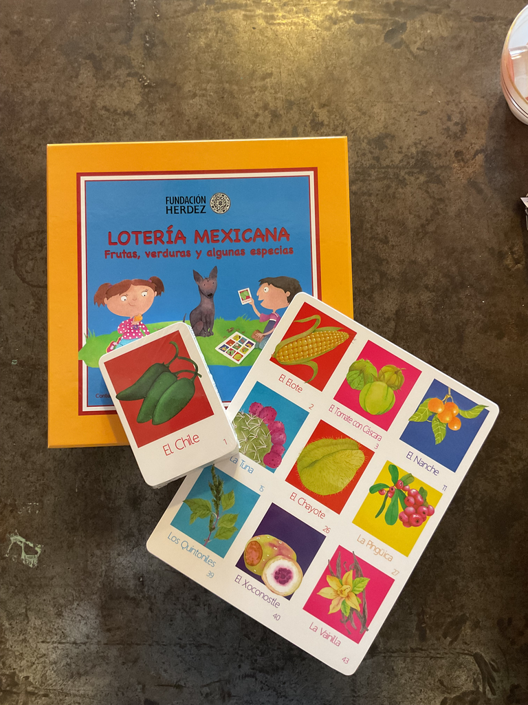 Lotería Mexicana. Frutas, verduras y algunas especias