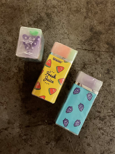 Goma rectángulo frutas 