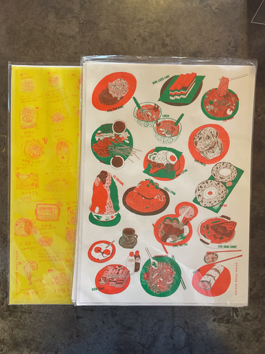 Asian food design serigrafía grande